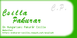 csilla pakurar business card